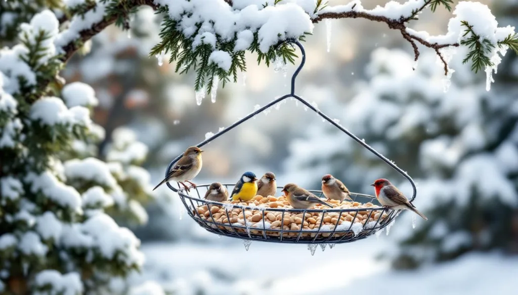 ein gärtner erklärt, wie ein einfacher kleiderbügel vögeln hilft, den winter zu überstehen. praktische tipps für vogelschutz in der kalten jahreszeit.