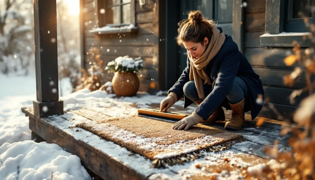 entdecken sie einen cleveren trick, wie sie ihre fußmatte im winter sauber halten können, ganz ohne waschmaschine.
