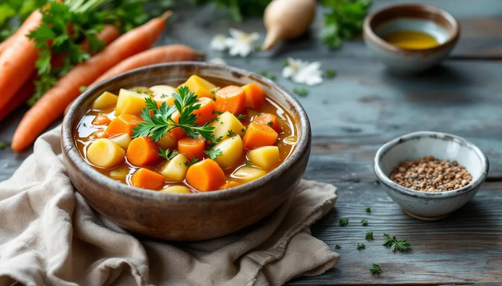 entdecken sie, warum diese geröstete wurzelgemüsesuppe nur 180 kalorien pro portion hat und genießen sie ein gesundes, köstliches und leichtes gericht voller geschmack.